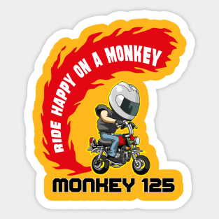 Ride Happy on a Monkey Sticker